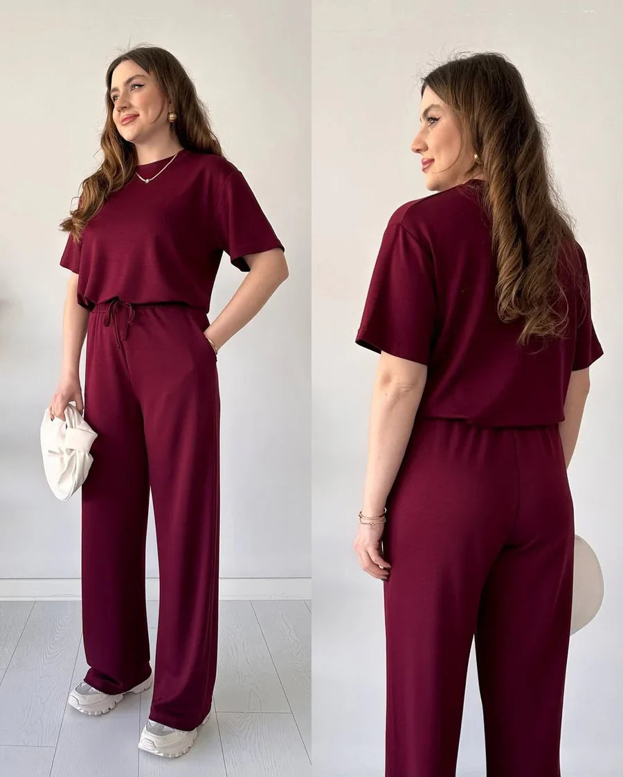2 Pcs Half Sleeves Tracksuit