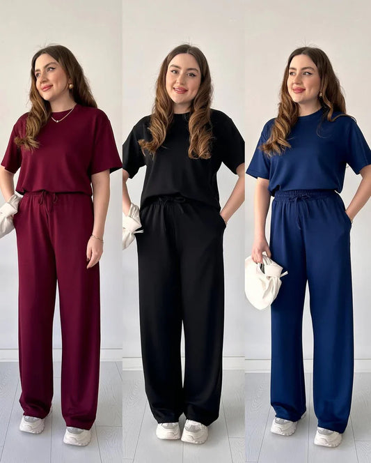 2 Pcs Half Sleeves Tracksuit