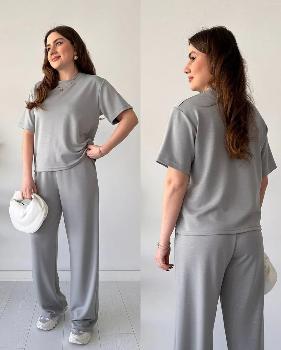 2 Pcs Half Sleeves Tracksuit