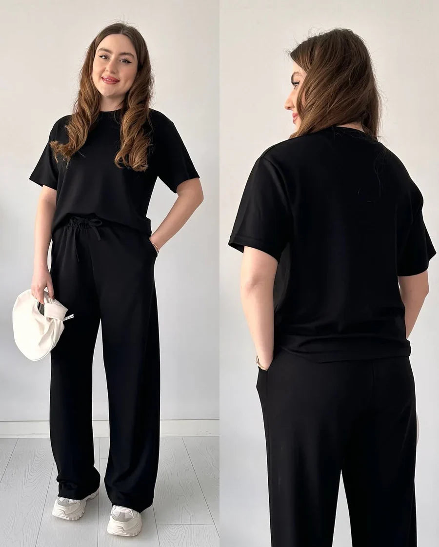 2 Pcs Half Sleeves Tracksuit