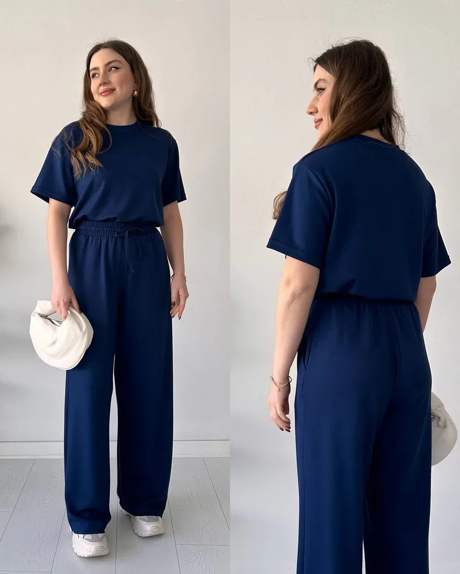 2 Pcs Half Sleeves Tracksuit