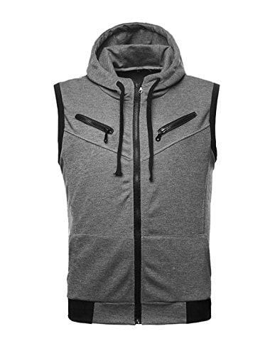 PACK OF 2 ZIPPER SLEEVELESS HOODIES JAQUETA FRONT FOR MEN WOMEN